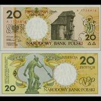 *20 Zlotych Poľsko 1990 P168 UNC - Kliknutím na obrázok zatvorte -